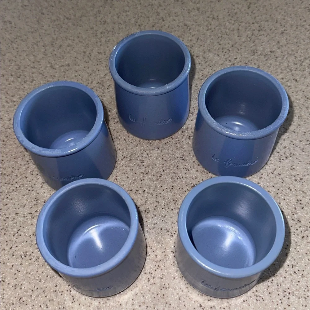 La Fermière' Small Lavender Ceramic Pots - Lot of 5 from France & U.S.